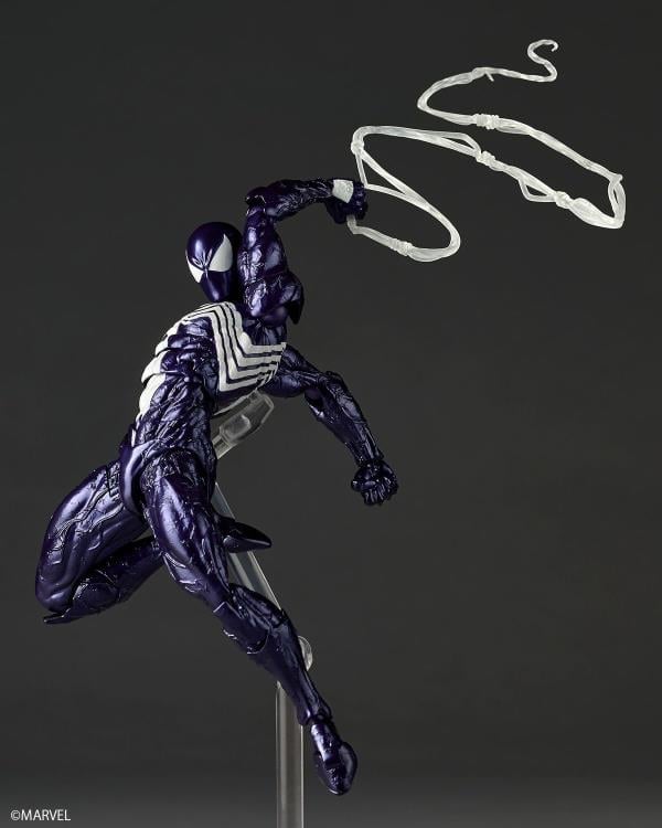 Marvel Comics Amazing Yamaguchi Revoltech NR106 Symbiote Suit Spider-Man (Purple Ver.) Action Figure Gallery Image 7