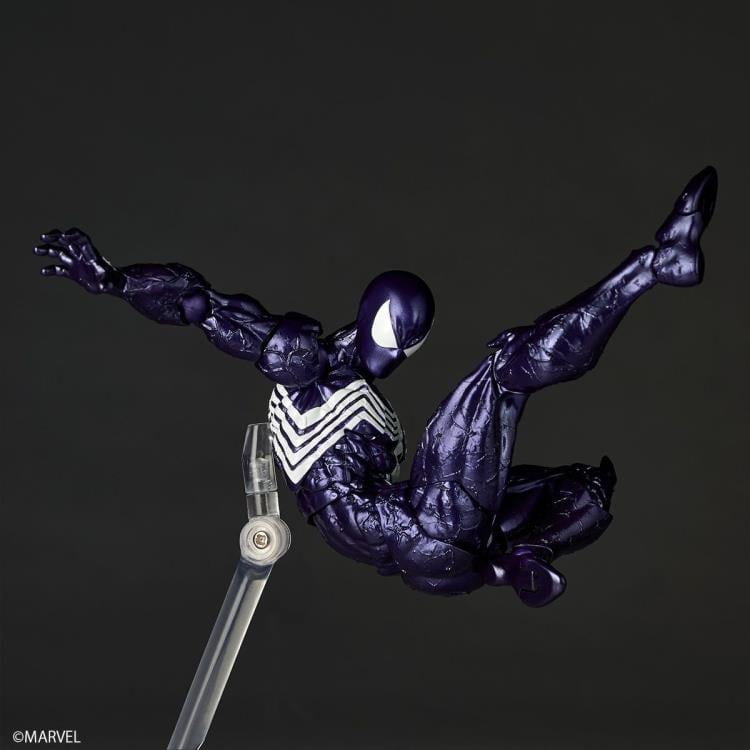 Marvel Comics Amazing Yamaguchi Revoltech NR106 Symbiote Suit Spider-Man (Purple Ver.) Action Figure Gallery Image 9