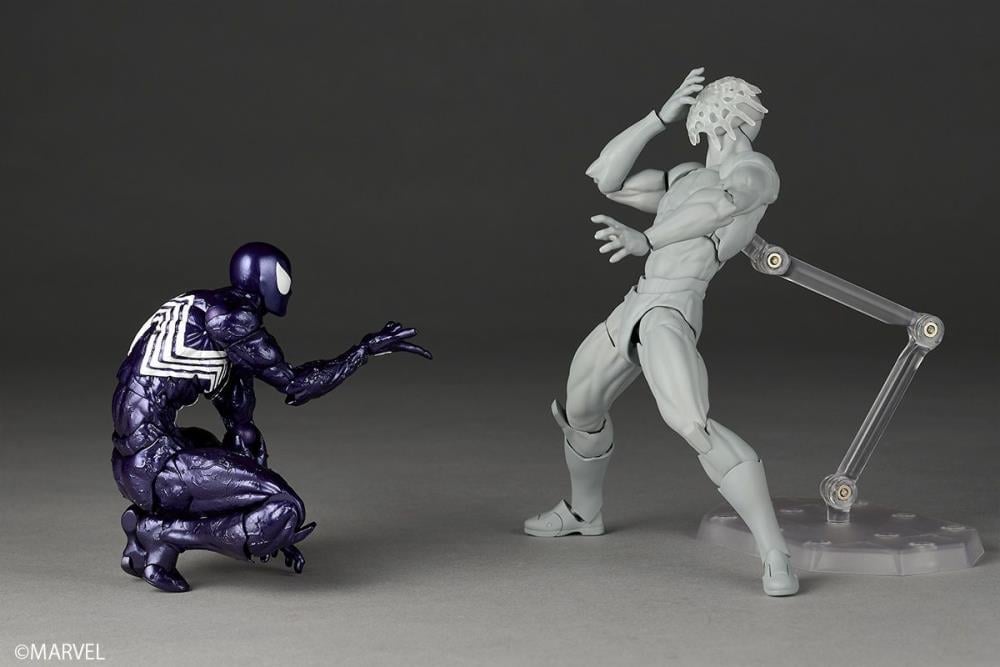 Marvel Comics Amazing Yamaguchi Revoltech NR106 Symbiote Suit Spider-Man (Purple Ver.) Action Figure Gallery Image 14