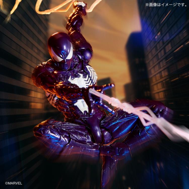 Marvel Comics Amazing Yamaguchi Revoltech NR106 Symbiote Suit Spider-Man (Purple Ver.) Action Figure Gallery Image 3