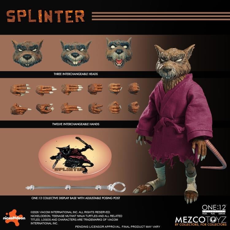 Teenage Mutant Ninja Turtles One:12 Collective Splinter Action Figure Gallery Image 16