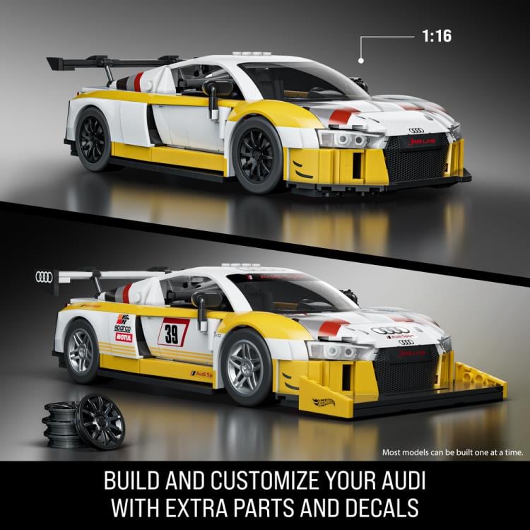 Hot Wheels Elite Series Mattel Brick Shop '15 Audi R8 LMS Building Set Gallery Image 4