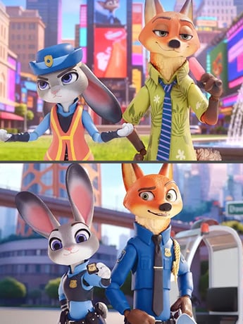 Zootopia Judy Hopps and Nick Wilde Boxed Set of 4 Figures