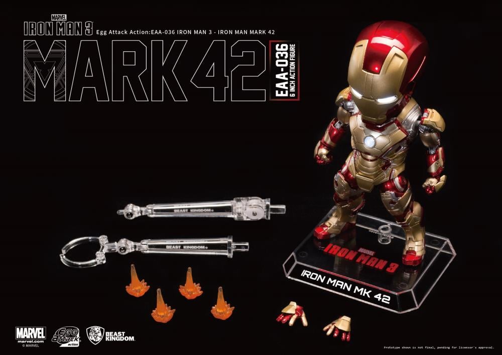 Iron Man 3 Egg Attack Action EAA-036 Iron Man Mark XLII Gallery Image 8