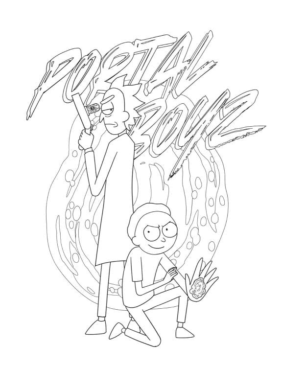 Rick and Morty Glow-in-the-Dark Coloring Book Gallery Image 5