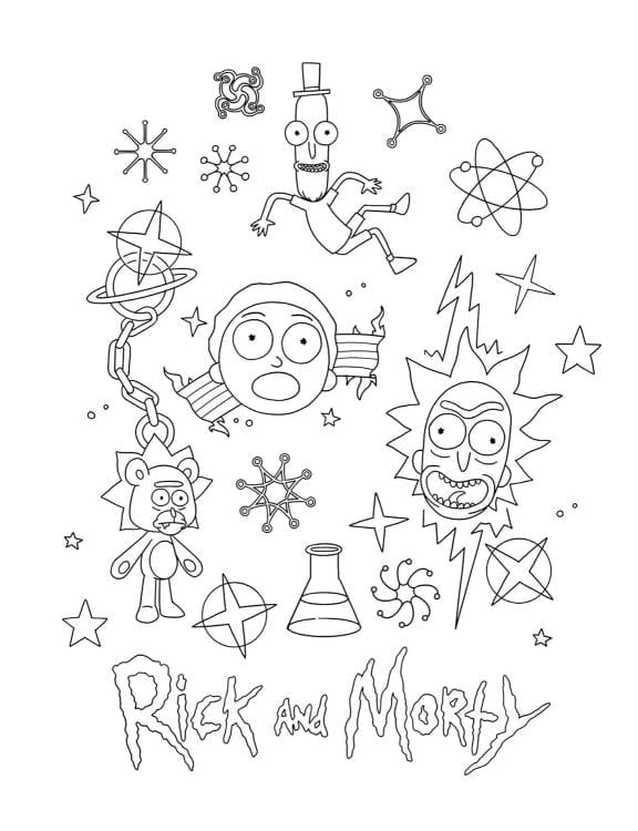 Rick and Morty Glow-in-the-Dark Coloring Book Gallery Image 3