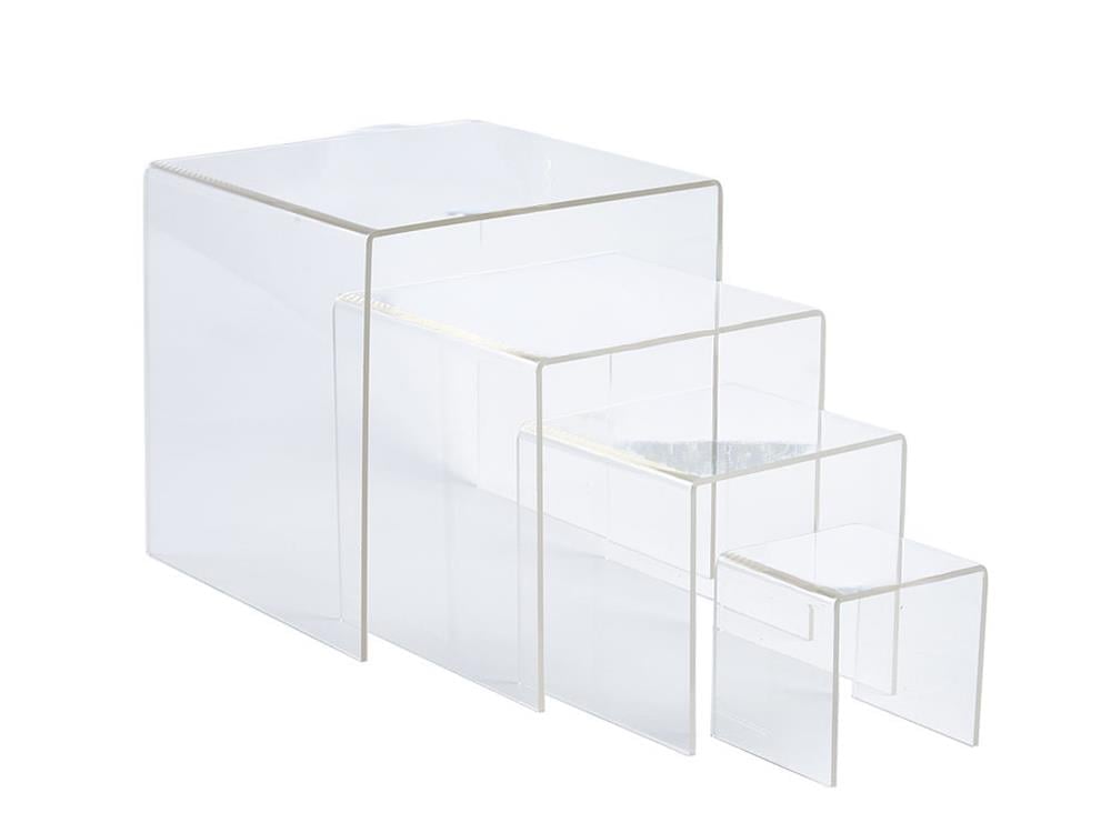 Square Acrylic Display Risers (Clear) Set of 4