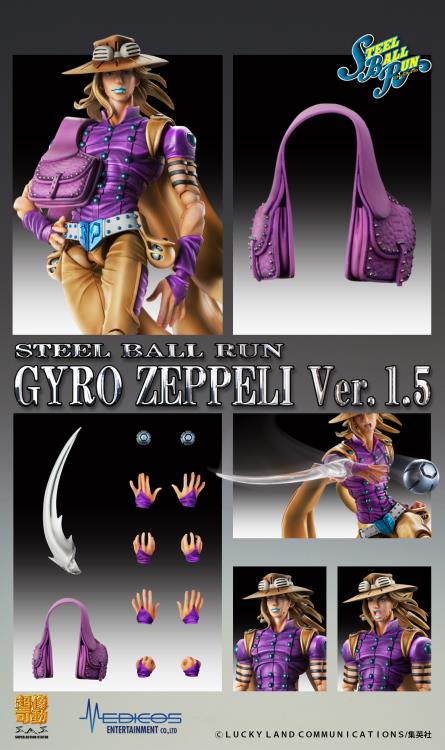 JoJo's Bizarre Adventure: Steel Ball Run Super Action Statue Gyro Zeppeli (Ver. 1.5) Action Figure Gallery Image 10