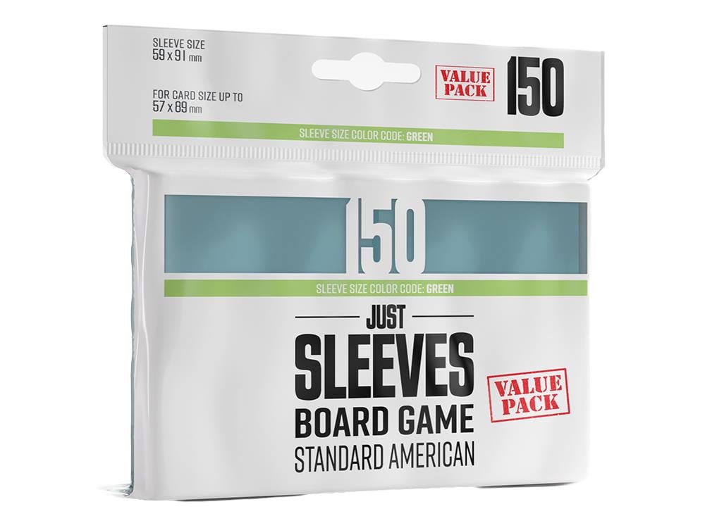 Just Sleeves Board Game Standard American Value Pack Card Sleeves (150) Case of 50 Packs Gallery Image 1