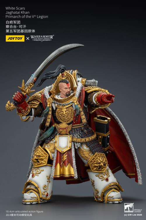 Warhammer: The Horus Heresy White Scars Jaghatai Khan, Primarch of the Vth Legion 1/18 Scale Action Figure Gallery Image 10