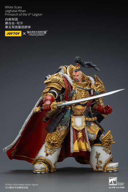 Warhammer: The Horus Heresy White Scars Jaghatai Khan, Primarch of the Vth Legion 1/18 Scale Action Figure Gallery Image 8
