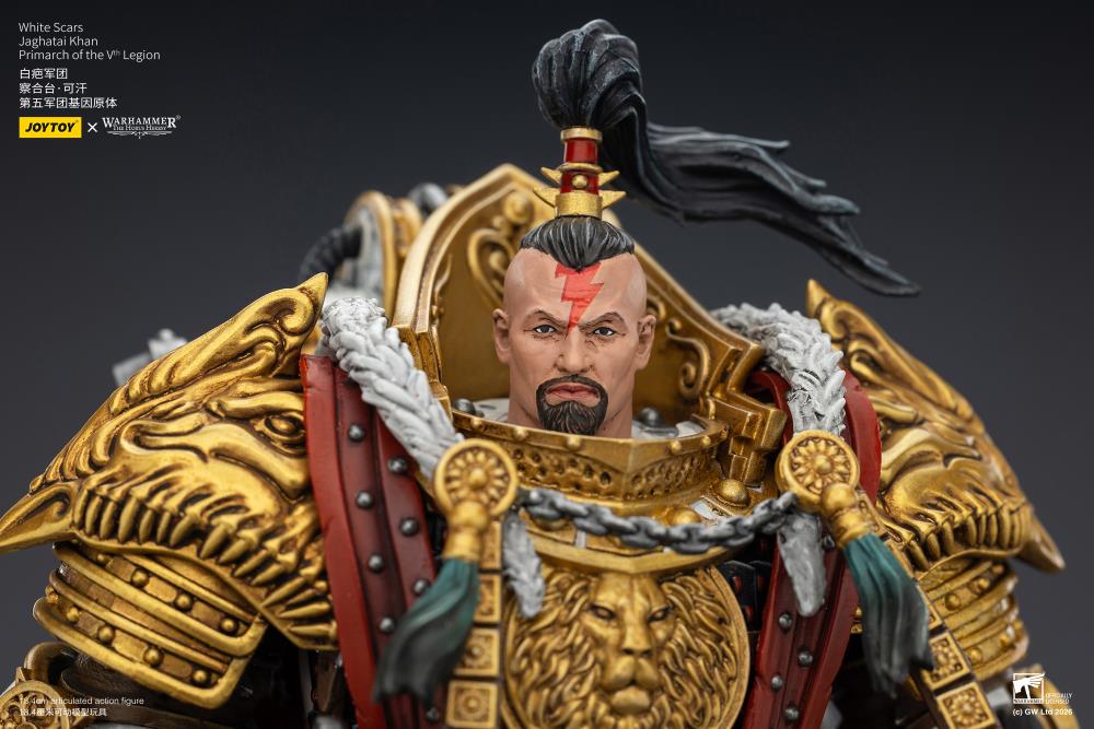 Warhammer: The Horus Heresy White Scars Jaghatai Khan, Primarch of the Vth Legion 1/18 Scale Action Figure Gallery Image 11