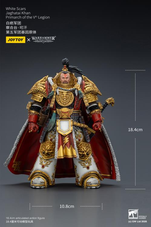 Warhammer: The Horus Heresy White Scars Jaghatai Khan, Primarch of the Vth Legion 1/18 Scale Action Figure Gallery Image 13