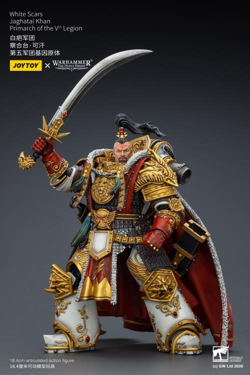 Warhammer: The Horus Heresy White Scars Jaghatai Khan, Primarch of the Vth Legion 1/18 Scale Action Figure Gallery Image 7