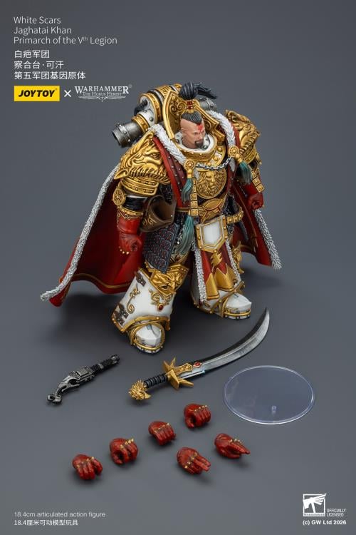 Warhammer: The Horus Heresy White Scars Jaghatai Khan, Primarch of the Vth Legion 1/18 Scale Action Figure Gallery Image 12