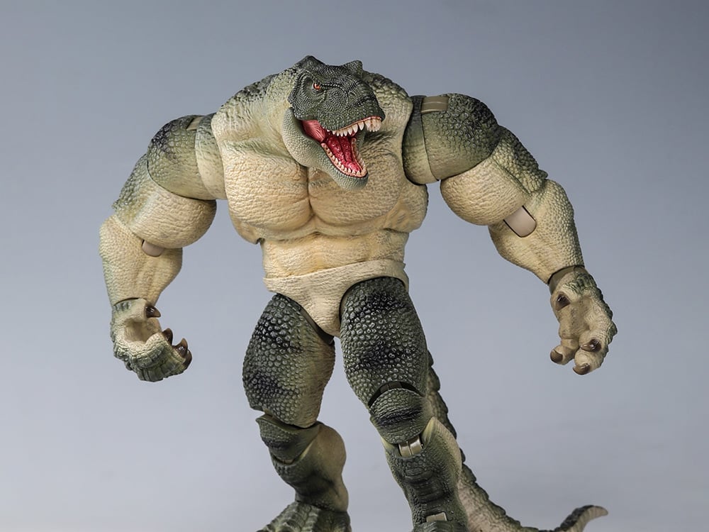 【開封】dinosaur battlelfield フィギュア Dinosaur Battlefield Tyrannosaurus Rex (Green Color Ver.) 1/9