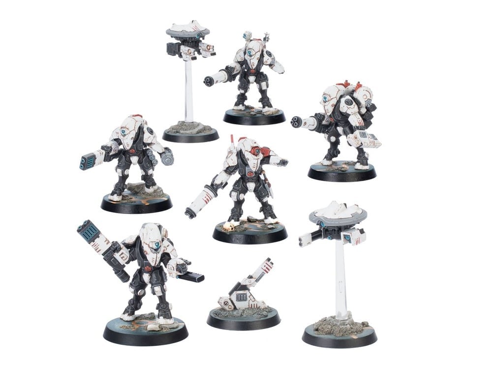 Warhammer 40,000: Kill Team- XV26 Stealth Battlesuits Miniatures Set Gallery Image 1