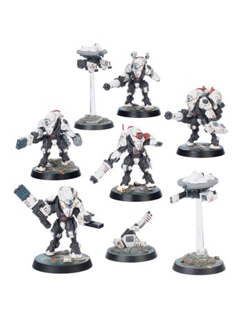 Warhammer 40,000: Kill Team- XV26 Stealth Battlesuits Miniatures Set Gallery Image 2