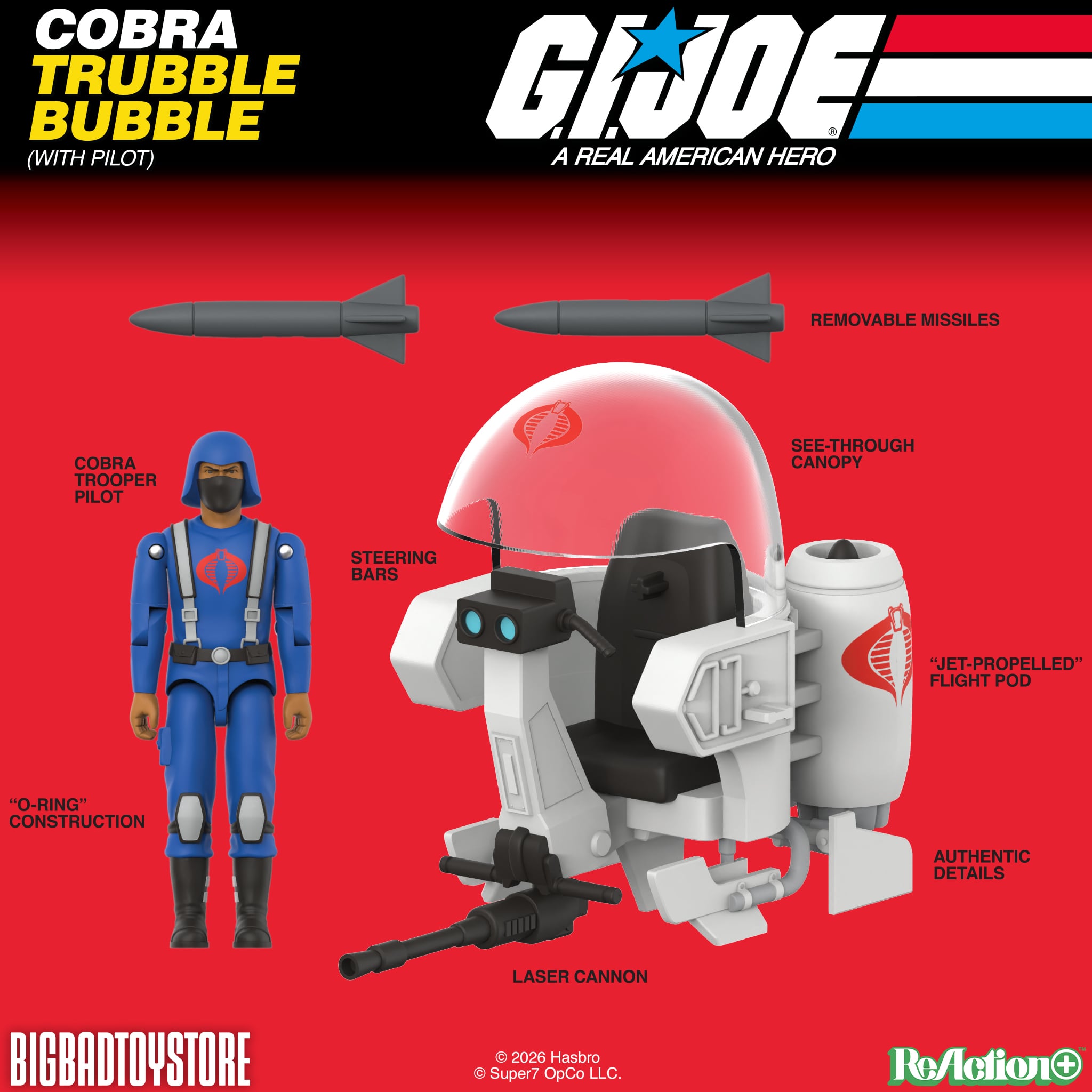 G.I. Joe ReAction+ Cobra Trubble Bubble SDCC 2026 BBTS Exclusive Vehicle with Figure Gallery Image 8