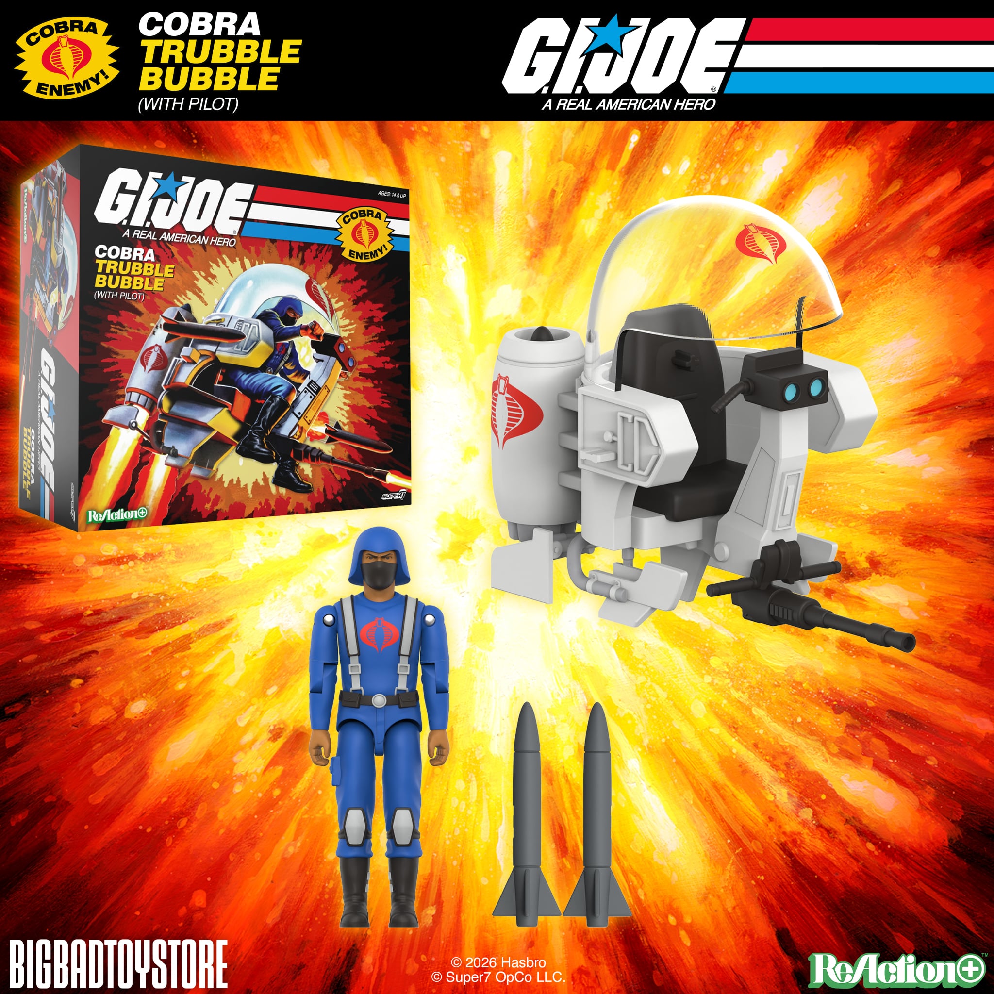 G.I. Joe ReAction+ Cobra Trubble Bubble SDCC 2026 BBTS Exclusive Vehicle with Figure Gallery Image 9