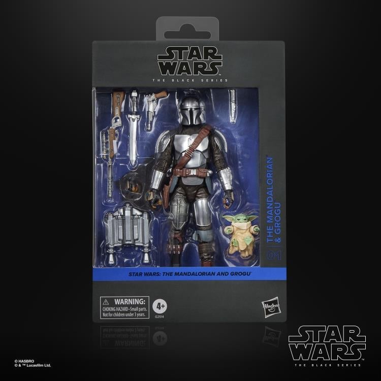 Star Wars: The Black Series The Mandalorian with Grogu (The Mandalorian and Grogu) Deluxe Action Figure Gallery Image 13