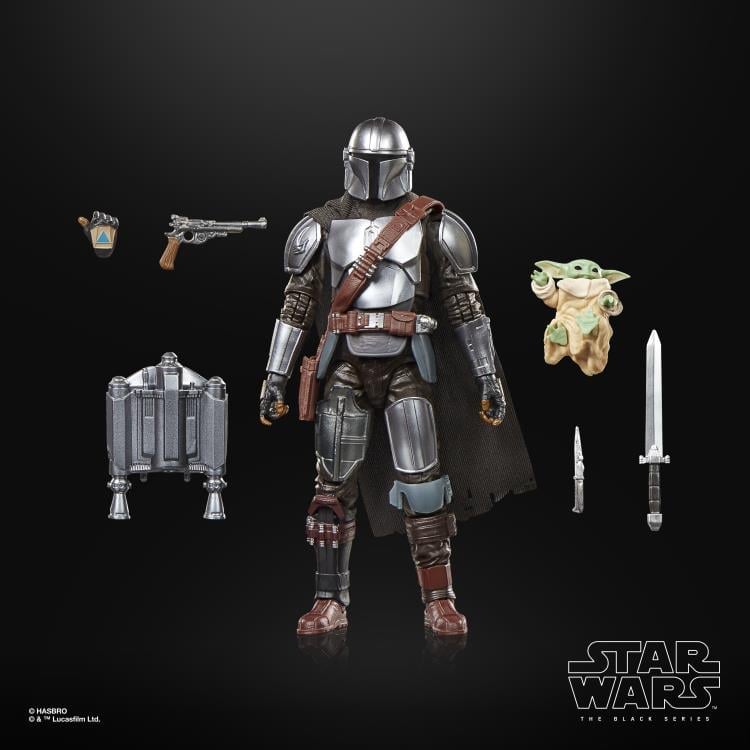 Star Wars: The Black Series The Mandalorian with Grogu (The Mandalorian and Grogu) Deluxe Action Figure Gallery Image 12