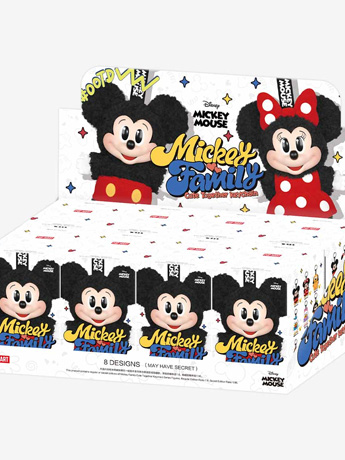 Disney Mickey Mouse Mickey Family Cute Together Box of 8 Random Plush Keychains Gallery Image 2
