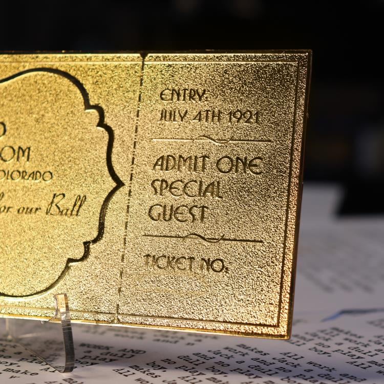 The Shining The Overlook Hotel Ball Ticket Limited Edition 24k