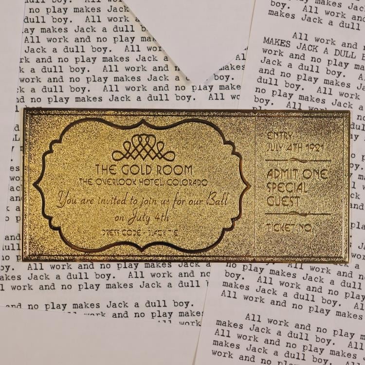 The Shining The Overlook Hotel Ball Ticket Limited Edition 24k