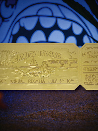Jaws 50th Anniversary Amity Island Regatta Ticket Limited Edition 24k Gold Plated Collectible Gallery Image 2