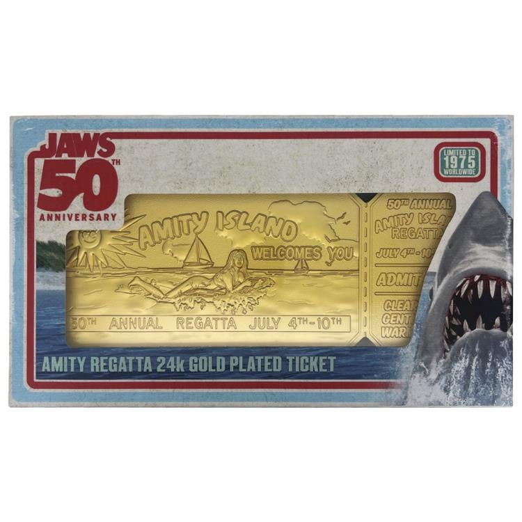 Jaws 50th Anniversary Amity Island Regatta Ticket Limited Edition 24k Gold Plated Collectible Gallery Image 8