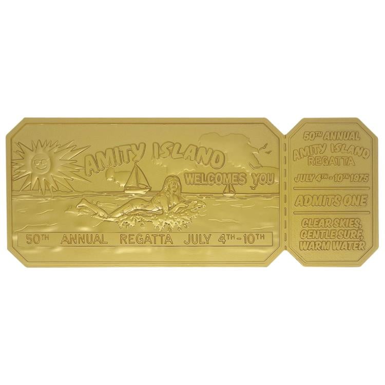 Jaws 50th Anniversary Amity Island Regatta Ticket Limited Edition 24k Gold Plated Collectible Gallery Image 5