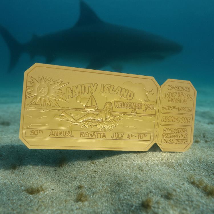 Jaws 50th Anniversary Amity Island Regatta Ticket Limited Edition 24k Gold Plated Collectible Gallery Image 4