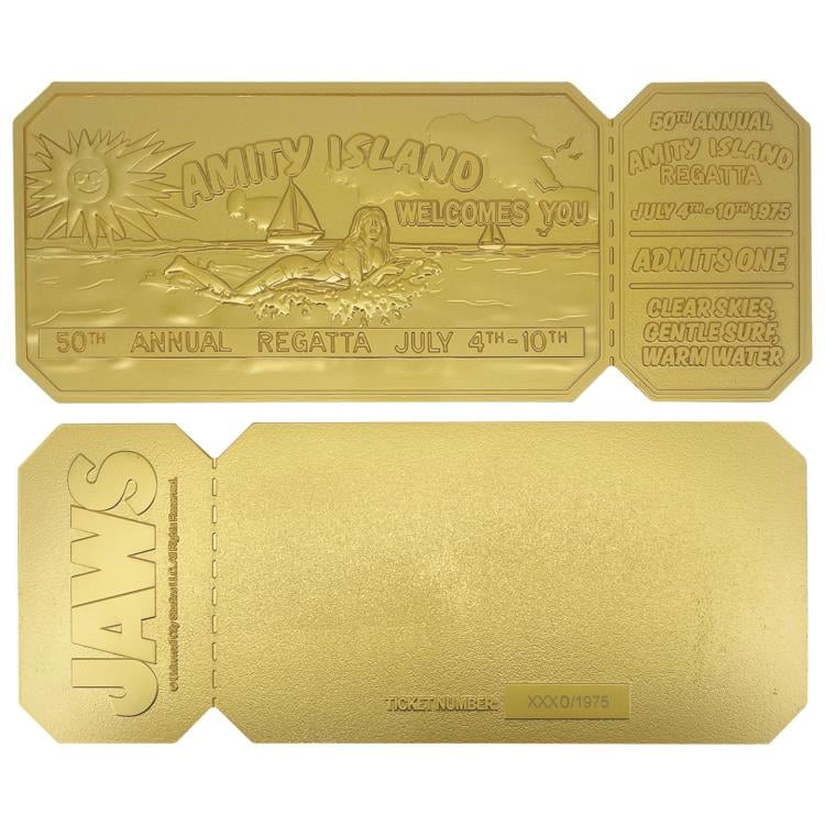 Jaws 50th Anniversary Amity Island Regatta Ticket Limited Edition 24k Gold Plated Collectible Gallery Image 6