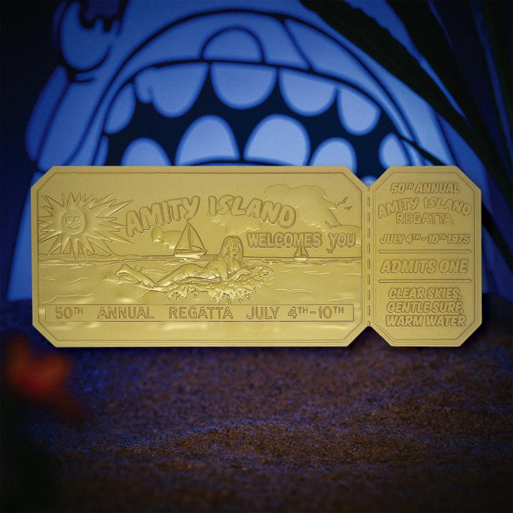 Jaws 50th Anniversary Amity Island Regatta Ticket Limited Edition 24k Gold Plated Collectible Gallery Image 3
