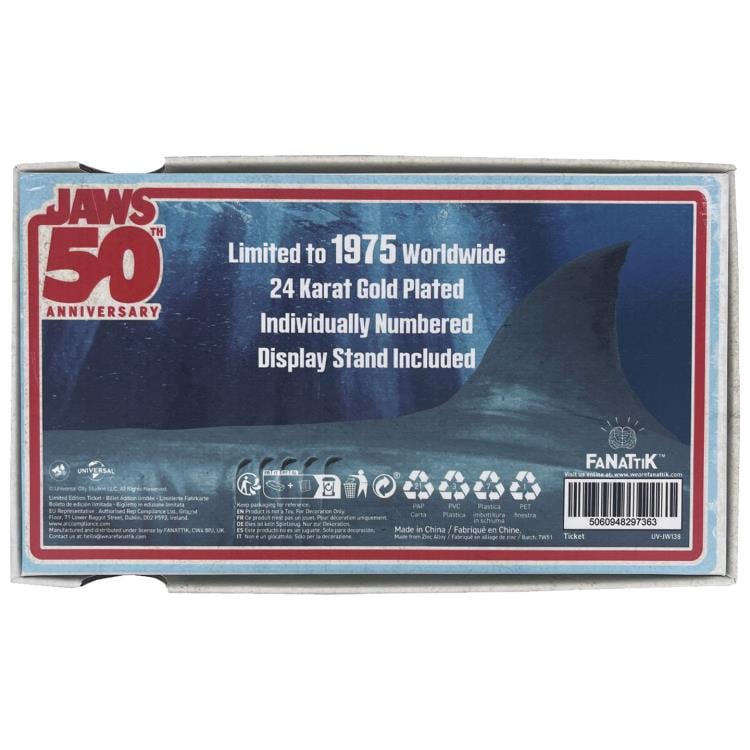 Jaws 50th Anniversary Amity Island Regatta Ticket Limited Edition 24k Gold Plated Collectible Gallery Image 9