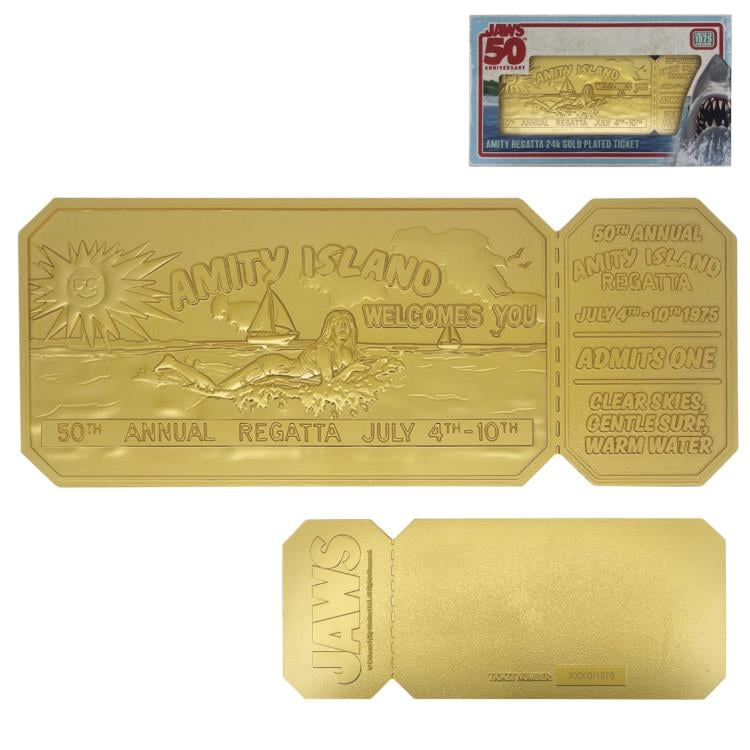 Jaws 50th Anniversary Amity Island Regatta Ticket Limited Edition 24k Gold Plated Collectible Gallery Image 7