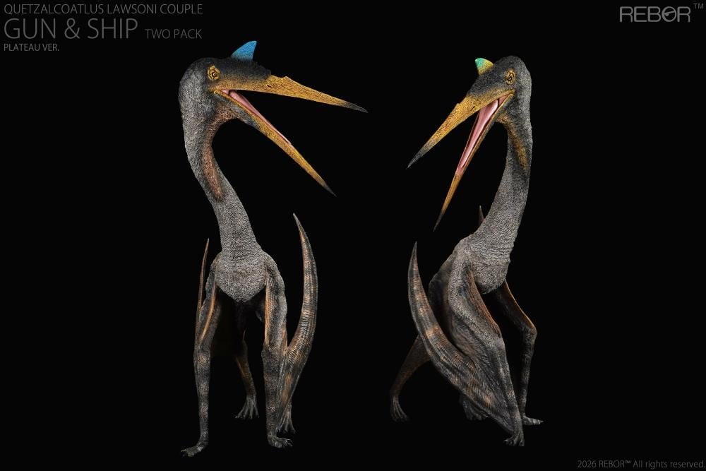 Quetzalcoatlus Lawsoni Couple "Gun & Ship" (Plateau Ver.) 1/11 Scale Replica Two-Pack Gallery Image 3
