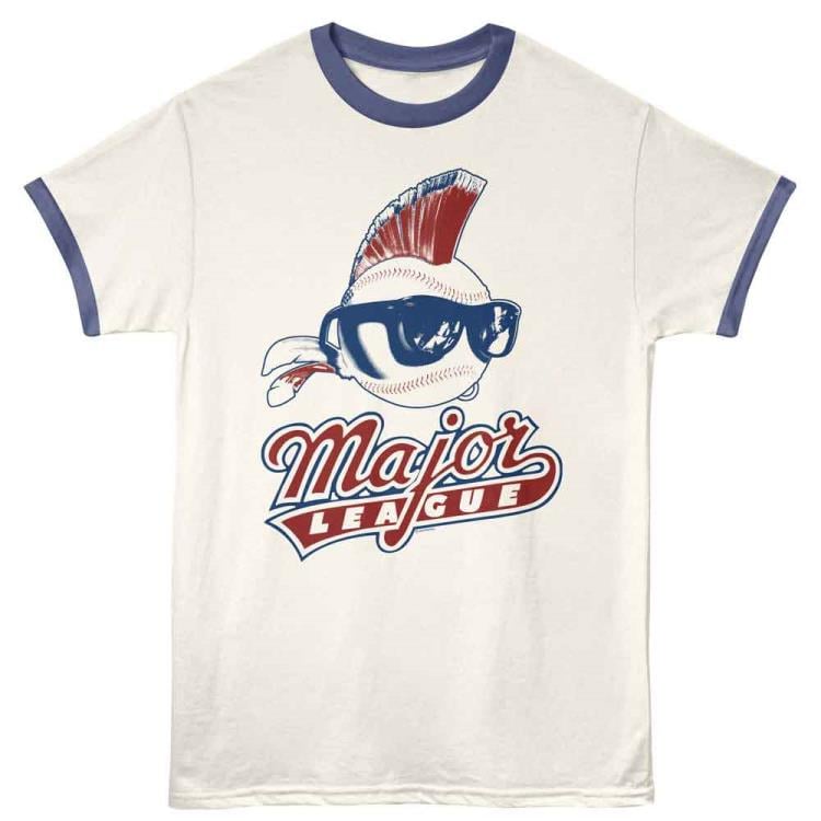 Major League Logo and Ball Vintage Adult Ringer T-Shirt Gallery Image 3