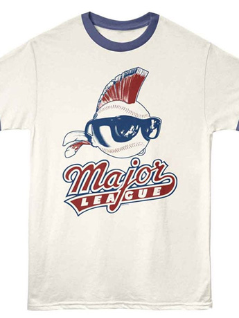 Major League Logo and Ball Vintage Adult Ringer T-Shirt Gallery Image 2