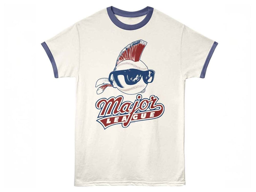 Major League Logo and Ball Vintage Adult Ringer T-Shirt Gallery Image 1
