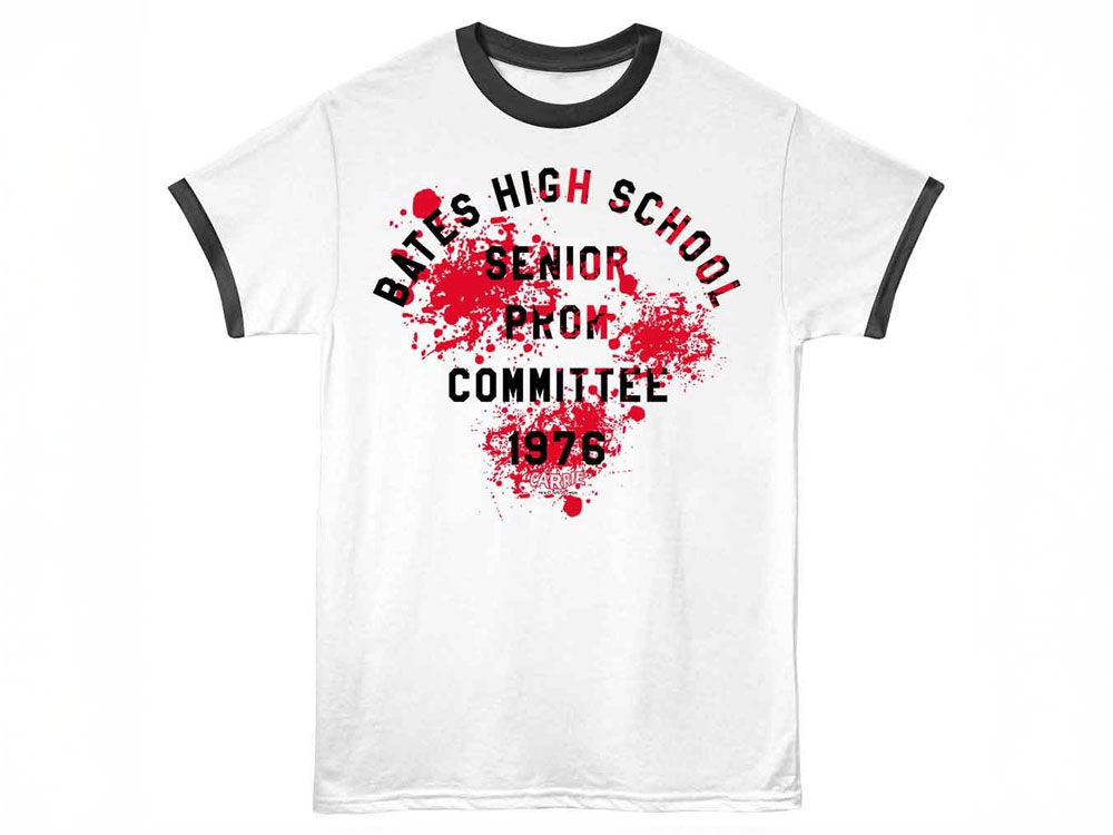 Carrie Bates High School Prom Committee 1976 Retro Adult Ringer T-Shirt Gallery Image 1