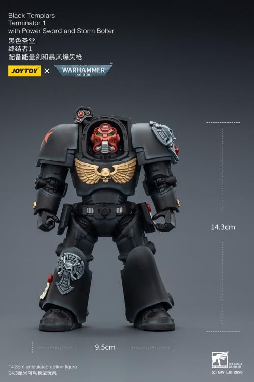Warhammer 40,000 Black Templars Terminator (Ver. 1) with Power Sword and Storm Bolter 1/18 Scale Action Figure Gallery Image 13