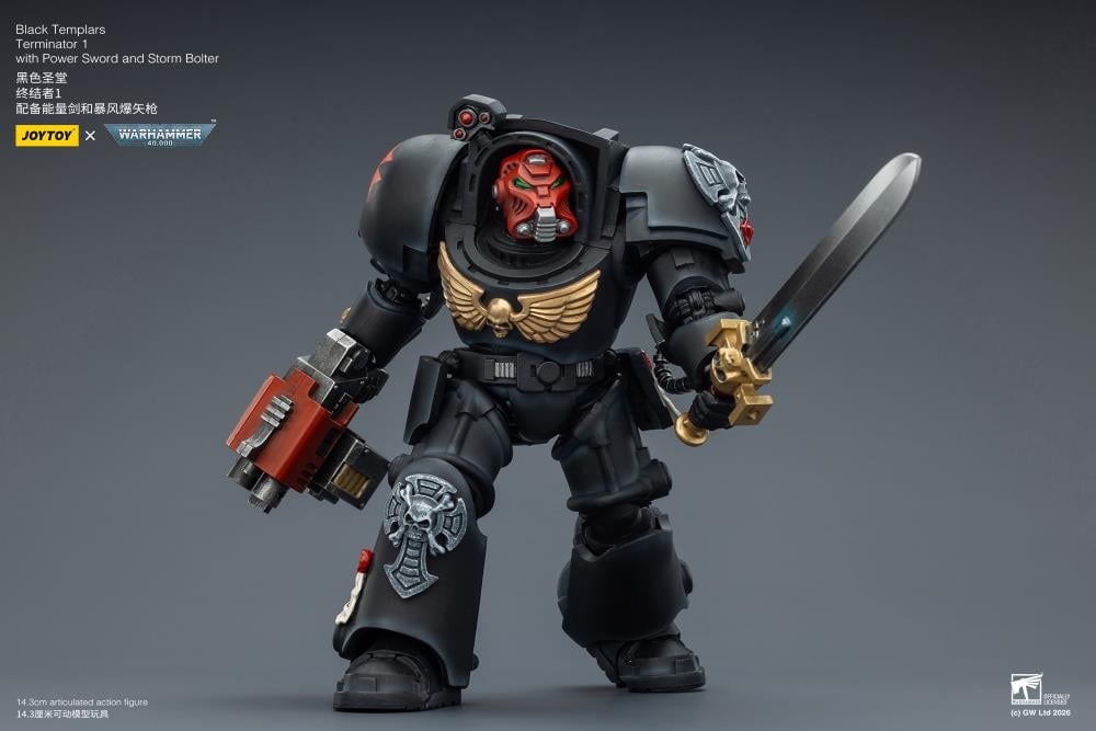 Warhammer 40,000 Black Templars Terminator (Ver. 1) with Power Sword and Storm Bolter 1/18 Scale Action Figure Gallery Image 11