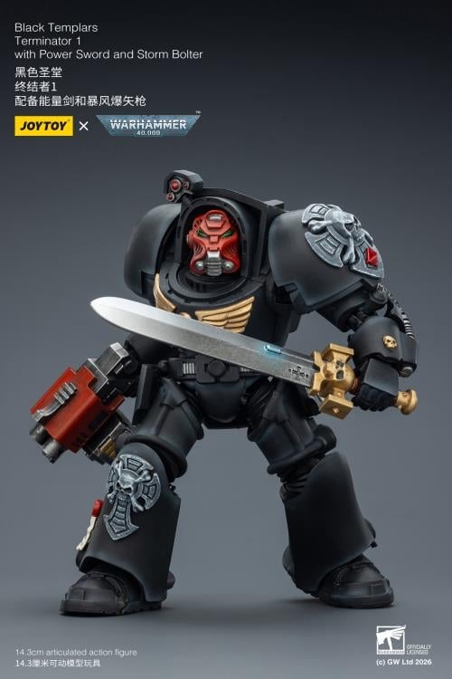 Warhammer 40,000 Black Templars Terminator (Ver. 1) with Power Sword and Storm Bolter 1/18 Scale Action Figure Gallery Image 10
