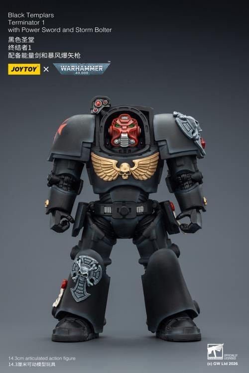 Warhammer 40,000 Black Templars Terminator (Ver. 1) with Power Sword and Storm Bolter 1/18 Scale Action Figure Gallery Image 4