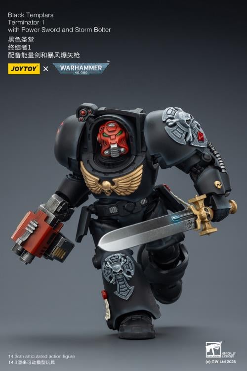 Warhammer 40,000 Black Templars Terminator (Ver. 1) with Power Sword and Storm Bolter 1/18 Scale Action Figure Gallery Image 9
