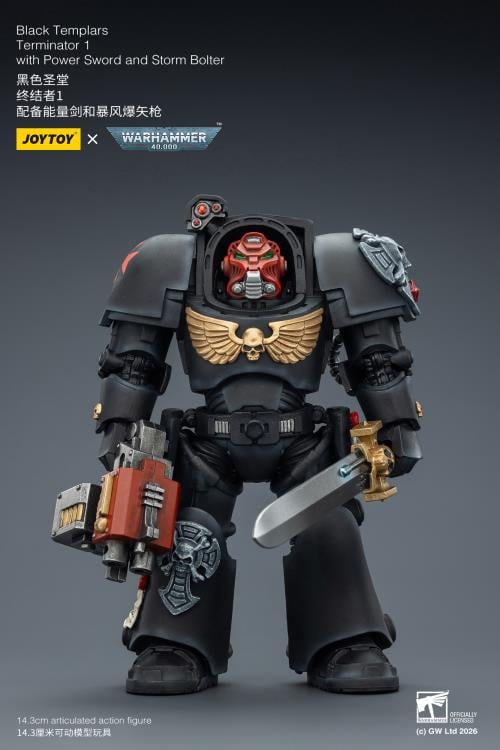 Warhammer 40,000 Black Templars Terminator (Ver. 1) with Power Sword and Storm Bolter 1/18 Scale Action Figure Gallery Image 5