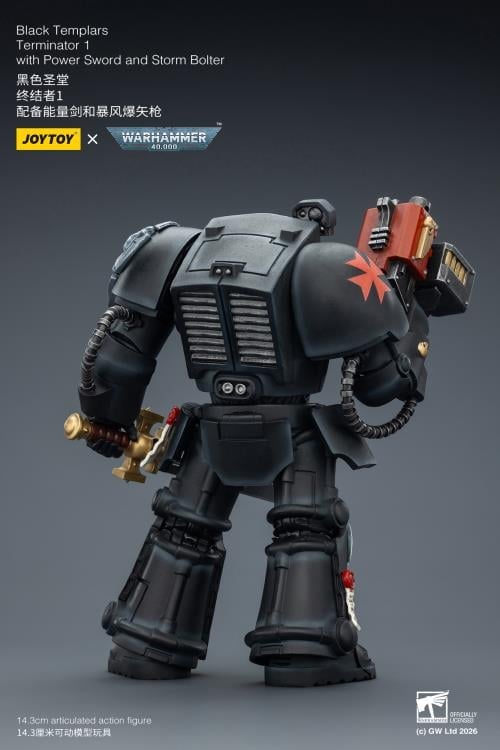 Warhammer 40,000 Black Templars Terminator (Ver. 1) with Power Sword and Storm Bolter 1/18 Scale Action Figure Gallery Image 7