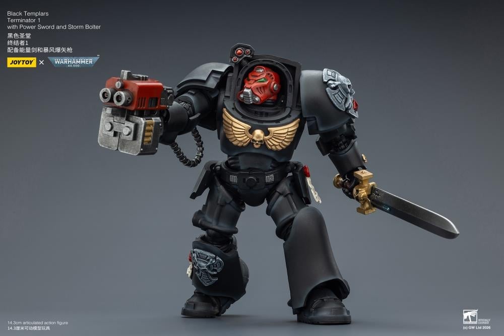 Warhammer 40,000 Black Templars Terminator (Ver. 1) with Power Sword and Storm Bolter 1/18 Scale Action Figure Gallery Image 8